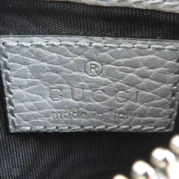 GUCCI GG Marmont Key Case Gray Leather/Silvertone - Picture 6 of 8